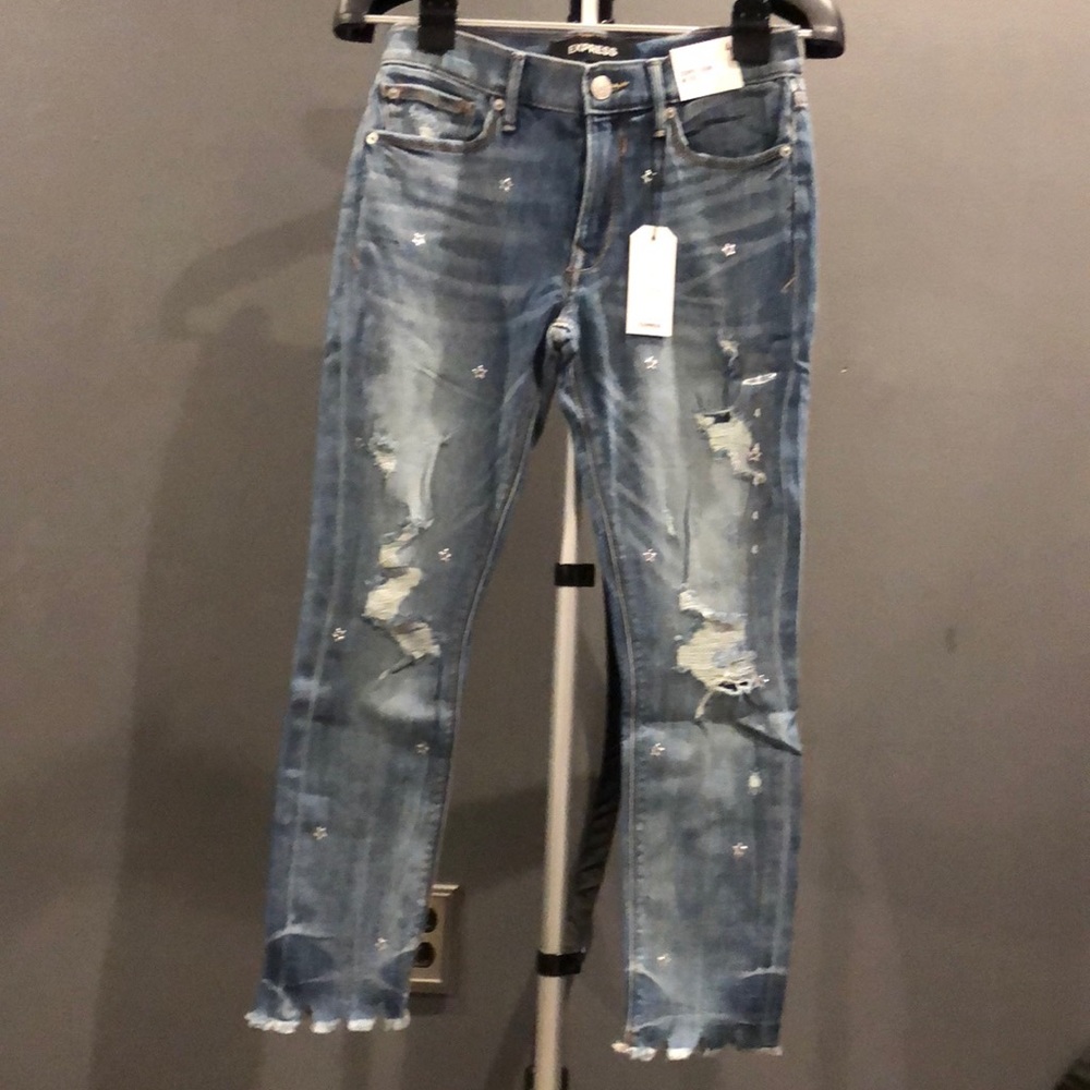 Express cropped legging mid-rise jeans